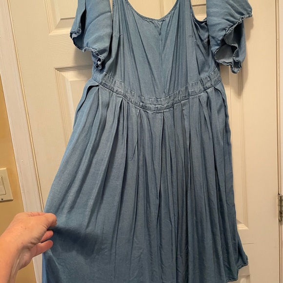 Elogui plus size 22 fit and flair chambray dress - Picture 3 of 9